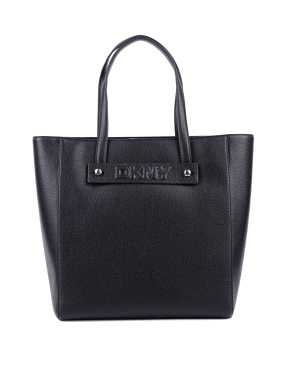 Женская сумка тоут DKNY из экокожи черная - фото 1 - Miraton
