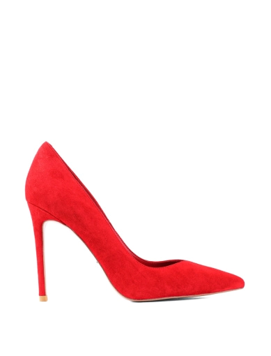 Жіночі туфлі-човники MiaMay велюрові червоні фото 1