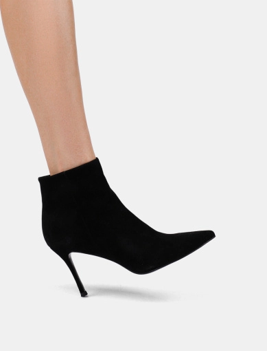 Жіночі черевики чорні велюрові з підкладкою байка фото 1