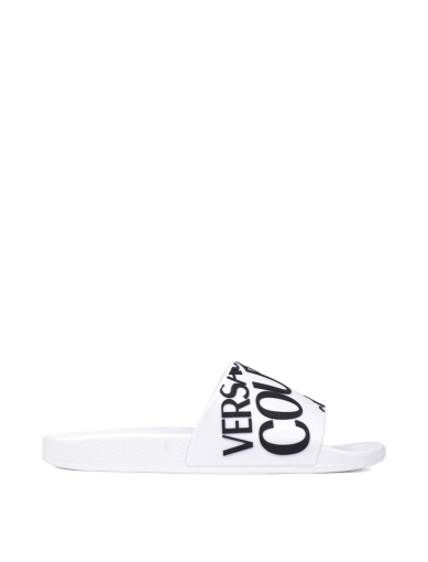 Жіночі шльопанці VERSACE JEANS COUTURE білі гумові (75VA3SQ1) фото 1