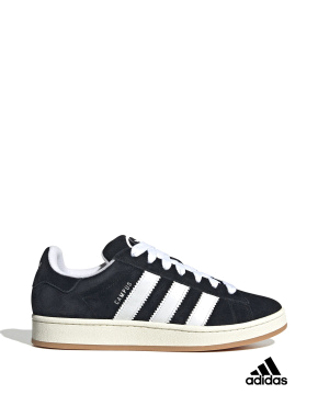 Жіночі кеди Adidas Campus замшеві чорні - фото 1 - Miraton