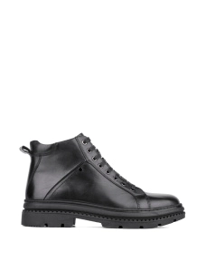 Чоловічі черевики чорні шкіряні з підкладкою із натурального хутра - фото  - Miraton