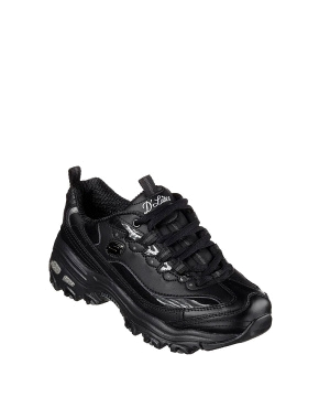 Женские кроссовки Skechers D'LITES FRESH STAR кожаные черные с подкладкой из текстиля - фото 2 - Miraton