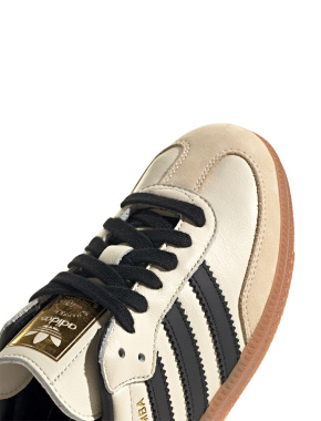 Женские кеды Adidas Samba кожаные молочного цвета - фото 7 - Miraton
