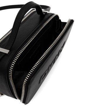 Женская сумка camera bag DKNY из экокожи черная с логотипом - фото 5 - Miraton