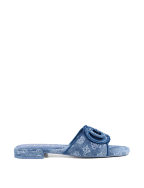 Жіночі шльопанці Guess з екошкіри сині - фото 1 - Miraton