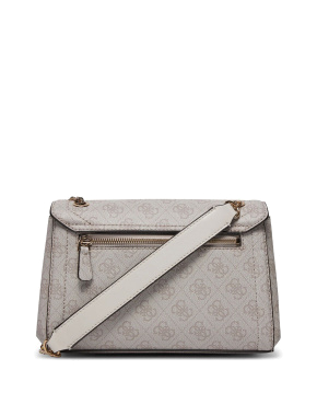 Жіноча сумка крос-боді Guess з екошкіри молочного кольору. - фото 3 - Miraton
