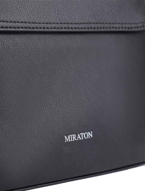 Чоловіча сумка месенджер MIRATON шкіряна чорна - фото 4 - Miraton
