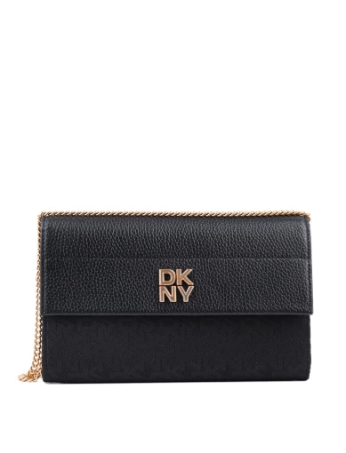 Женская сумка кросс-боди DKNY из экокожи черная с цепочкой фото 1