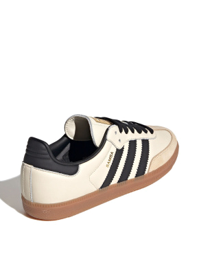 Женские кеды Adidas Samba кожаные молочного цвета - фото 4 - Miraton