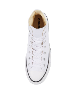 Жіночі кеди Converse Chuck Taylor All Star Platform High Top тканинні білі - фото 4 - Miraton