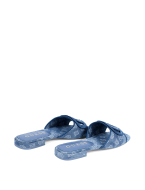 Жіночі шльопанці Guess з екошкіри сині - фото 4 - Miraton