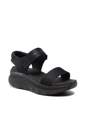Жіночі сандалі Skechers D'Lux Walker тканинні чорні - фото 2 - Miraton