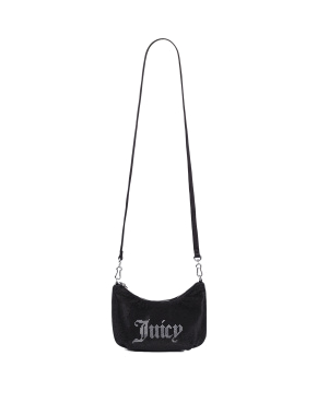 Жіноча сумка хобо Juicy Couture тканинна чорна - фото 6 - Miraton