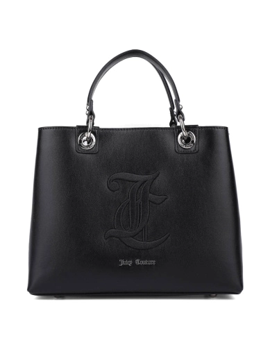 Женская сумка тоут Juicy Couture из экокожи черная с логотипом фото 1