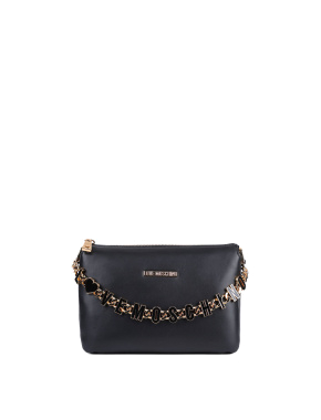 Жіноча сумка через плече Love Moschino з екошкіри чорна - фото 1 - Miraton