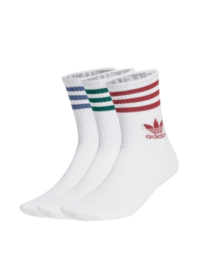 Высокие носки Adidas тканевые белые фото 1