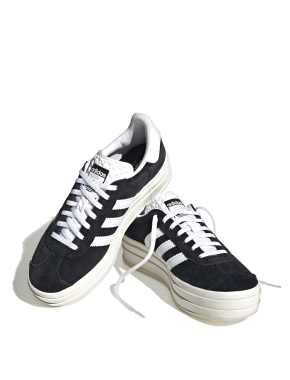 Женские кеды Adidas Gazelle Bold замшевые черные - фото 3 - Miraton