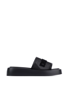Женские шлепанцы DKNY кожаные черные - фото  - Miraton