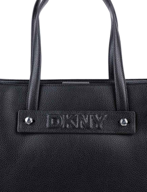 Женская сумка тоут DKNY из экокожи черная - фото 4 - Miraton