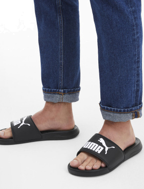 Мужские шлепанцы PUMA Popcat 20 резиновые черные - фото 7 - Miraton