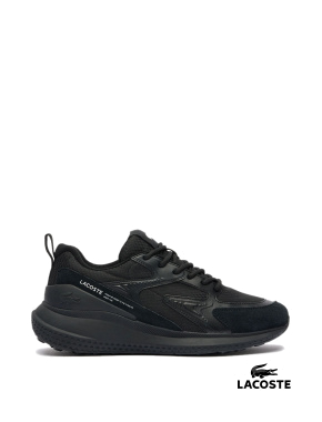 Мужские кроссовки Lacoste велюровые черные - фото 1 - Miraton