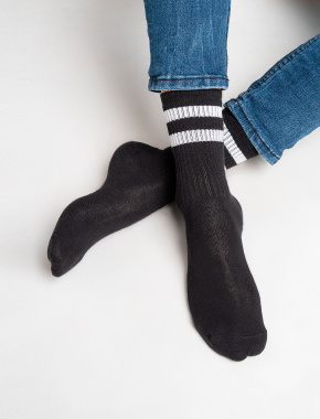 Жіночі високі шкарпетки Legs Socks Active бавовняні чорні - фото 2 - Miraton
