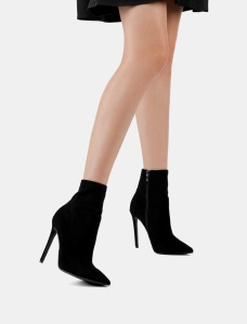 Жіночі черевики чорні велюрові з підкладкою байка - фото  - Miraton