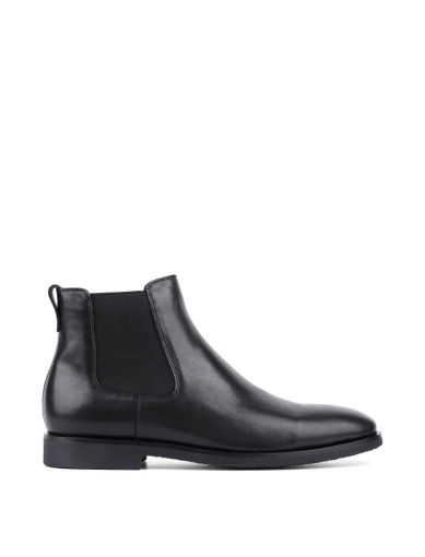 Мужские ботинки челси черные кожаные с подкладкой байка фото 1