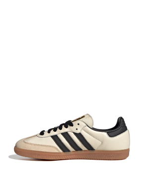 Женские кеды Adidas Samba кожаные молочного цвета - фото 2 - Miraton