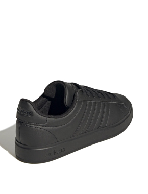 Чоловічі кеди Adidas Grand Court Cloudfoam Comfort з екошкіри чорні - фото 4 - Miraton