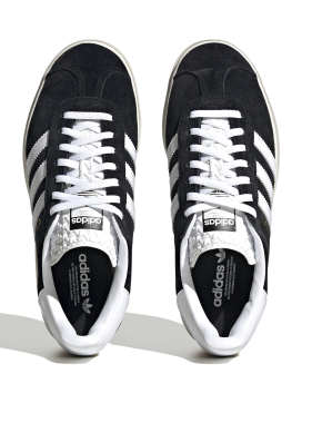 Женские кеды Adidas Gazelle Bold замшевые черные - фото 5 - Miraton