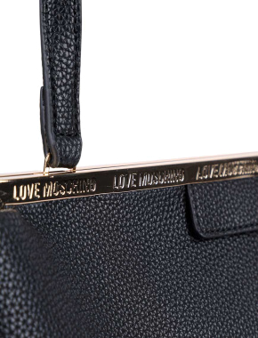 Жіноча сумка Love Moschino з екошкіри чорна з логотипом - фото 4 - Miraton