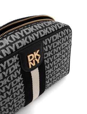 Жіноча сумка camera bag DKNY шкіряна чорна - фото 4 - Miraton