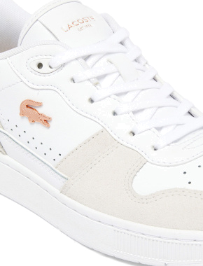 Жіночі кеди Lacoste T-Clip велюрові білі - фото 6 - Miraton