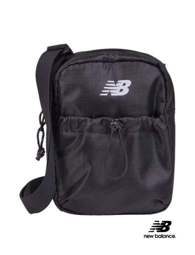 Мужская сумка New Balance тканевая черная с логотипом фото 1