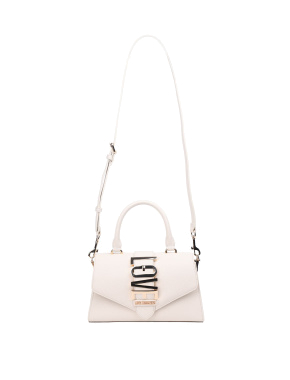 Жіноча сумка леді лайк Love Moschino з екошкіри молочного кольору - фото 5 - Miraton