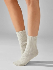 Жіночі високі шкарпетки Legs SOCKS CASHEMERE MERINO бежеві - фото  - Miraton