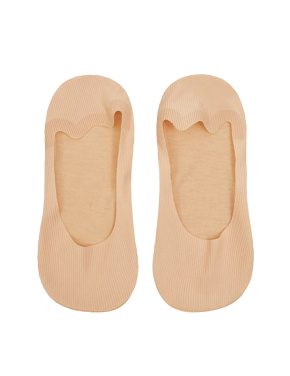 Женские следы Legs 730 Laser Cut Rib Silicone бежевые - фото 1 - Miraton