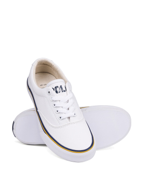 Мужские кеды Polo Ralph Lauren из ткани белые - фото 1 - Miraton