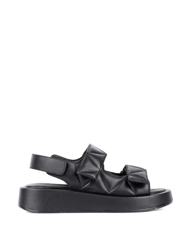 Женские сандалии кожаные черные фото 1