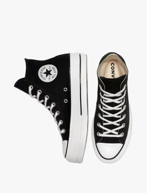 Женские кеды Converse Chuck Taylor All Star Platform High Top тканевые черные - фото 4 - Miraton