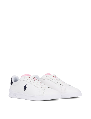 Женские кроссовки Polo Ralph Lauren кожаные белые - фото 2 - Miraton