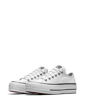 Женские кеды Converse Chuck Taylor All Star Lift Platform тканевые белые - фото 3 - Miraton