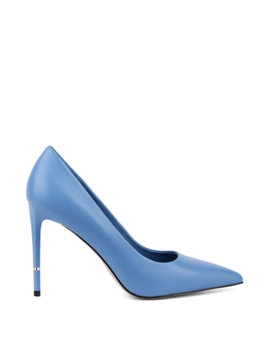 Жіночі туфлі шкіряні блакитні фото 1