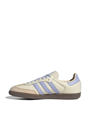 Женские кеды Adidas Samba OG кожаные молочного цвета - фото 1 - Miraton