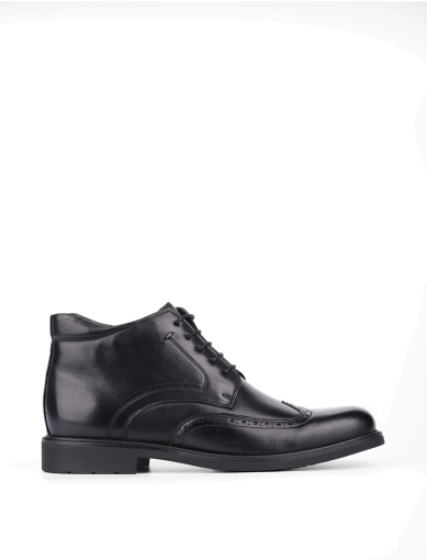 Мужские кожаные ботинки черные фото 1