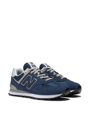 Чоловічі кросівки New Balance 574 замшеві сині - фото 3 - Miraton