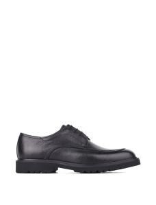 Мужские туфли дерби черные кожаные - фото  - Miraton