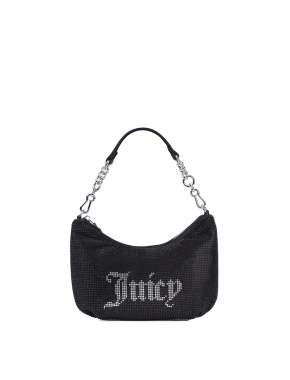 Жіноча сумка хобо Juicy Couture тканинна чорна - фото 1 - Miraton